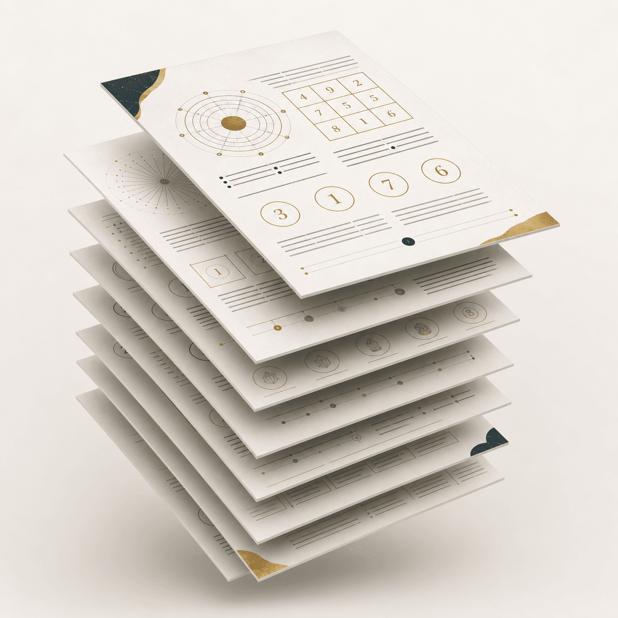 Stack of Numerology Blueprint report pages