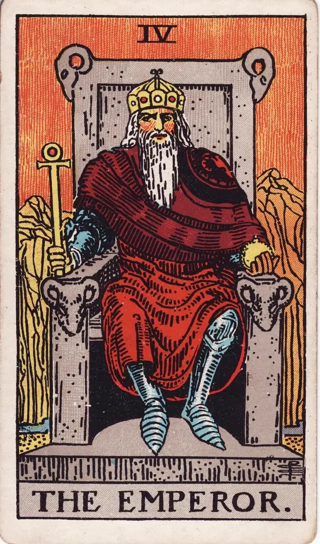 The Emperor in the Rider-Waite-Smith deck, upright
