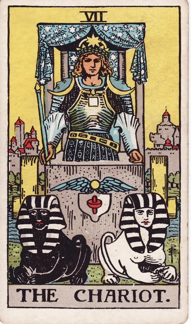 The Chariot in the Rider-Waite-Smith deck, upright