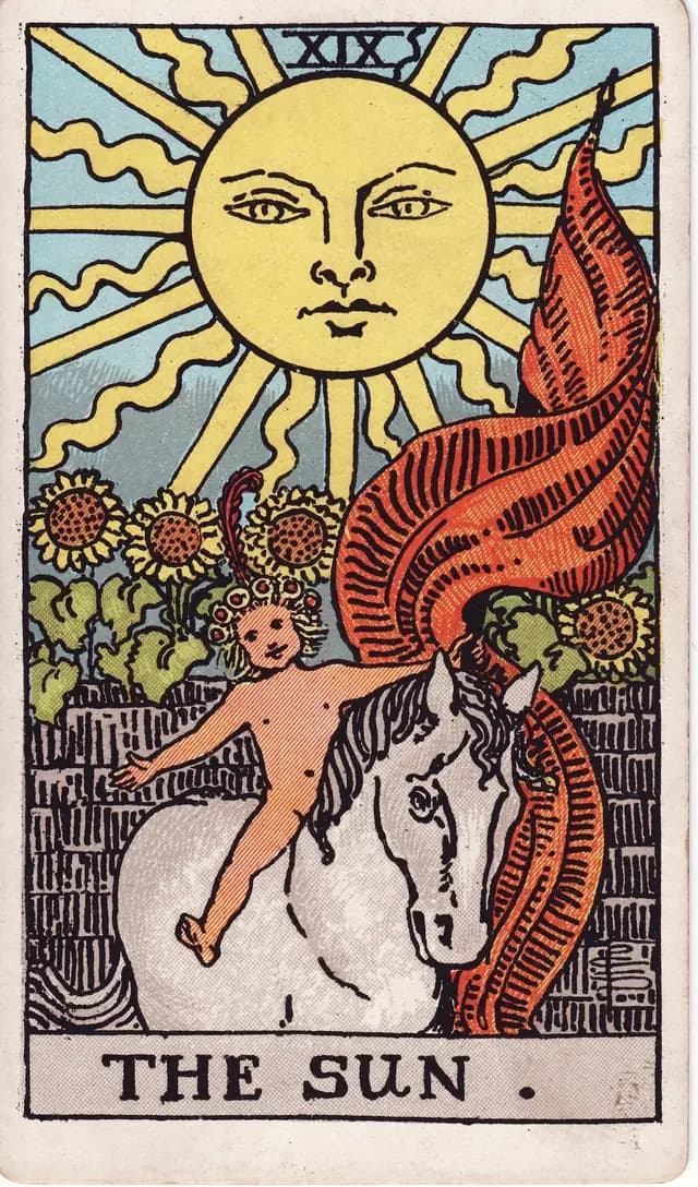 The Sun in the Rider-Waite-Smith deck, upright