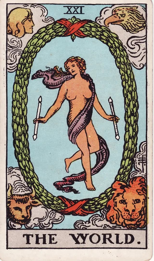 The World in the Rider-Waite-Smith deck, upright