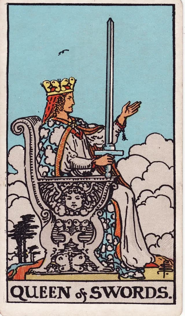 Queen of Swords in the Rider-Waite-Smith deck, upright
