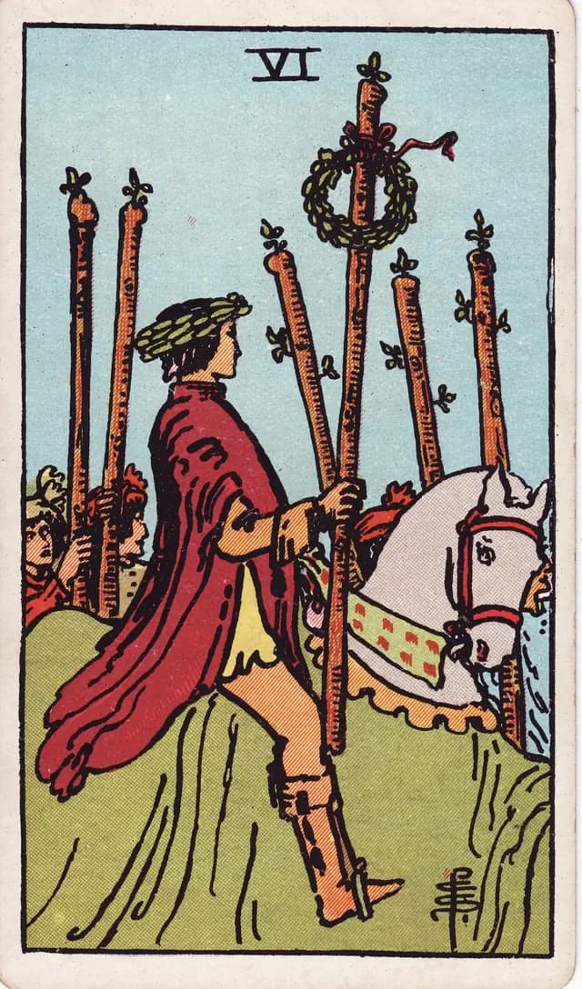 Six of Wands in the Rider-Waite-Smith deck, reversed