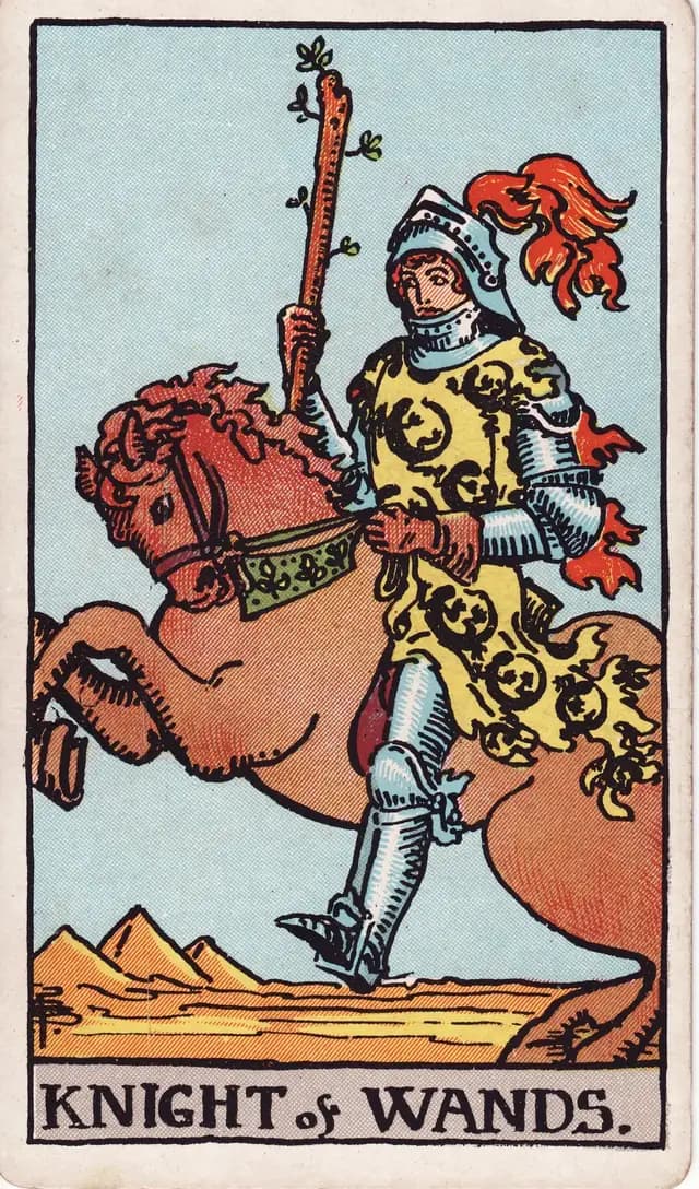 Knight of Wands in the Rider-Waite-Smith deck, upright