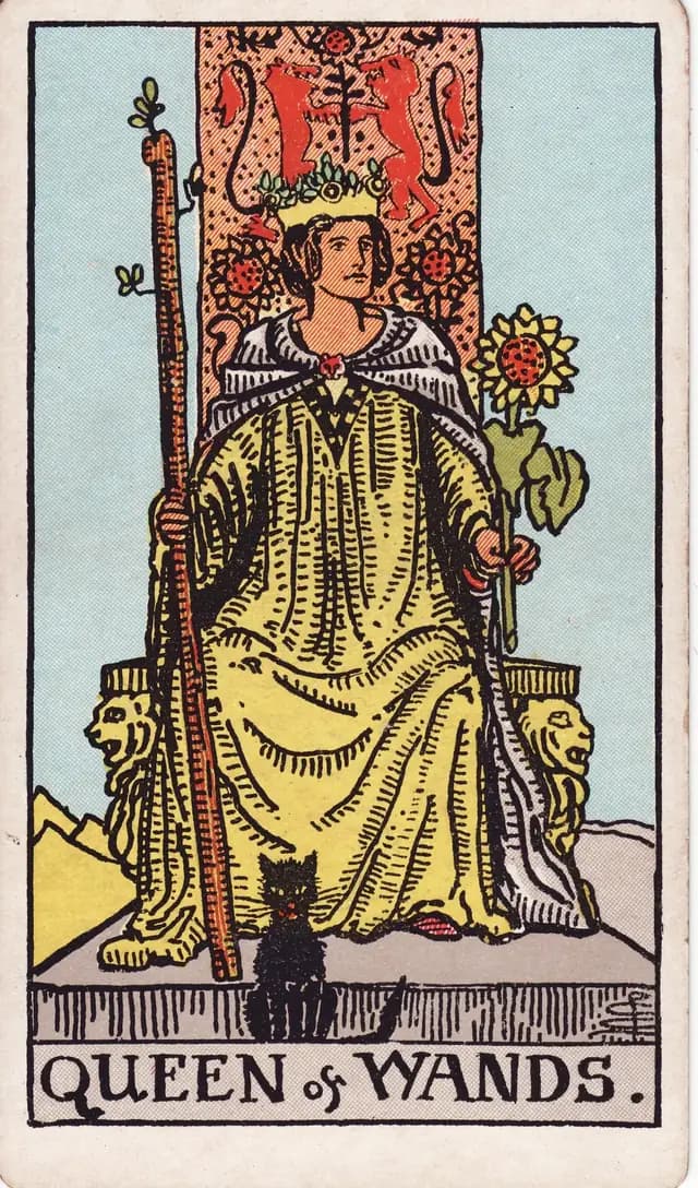 Queen of Wands in the Rider-Waite-Smith deck, reversed