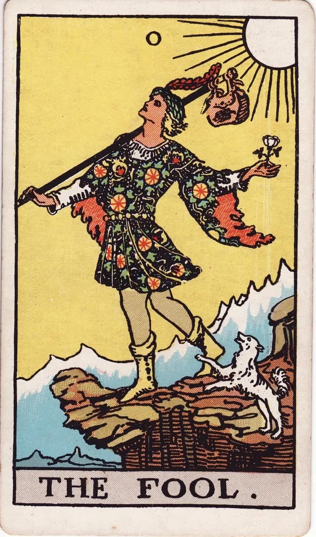 The Fool in the Rider-Waite-Smith deck, upright