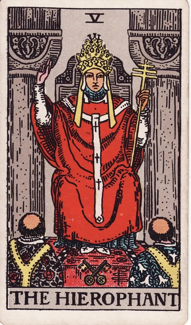 The Hierophant in the Rider-Waite-Smith deck, upright