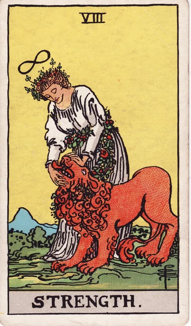 Strength in the Rider-Waite-Smith deck, upright