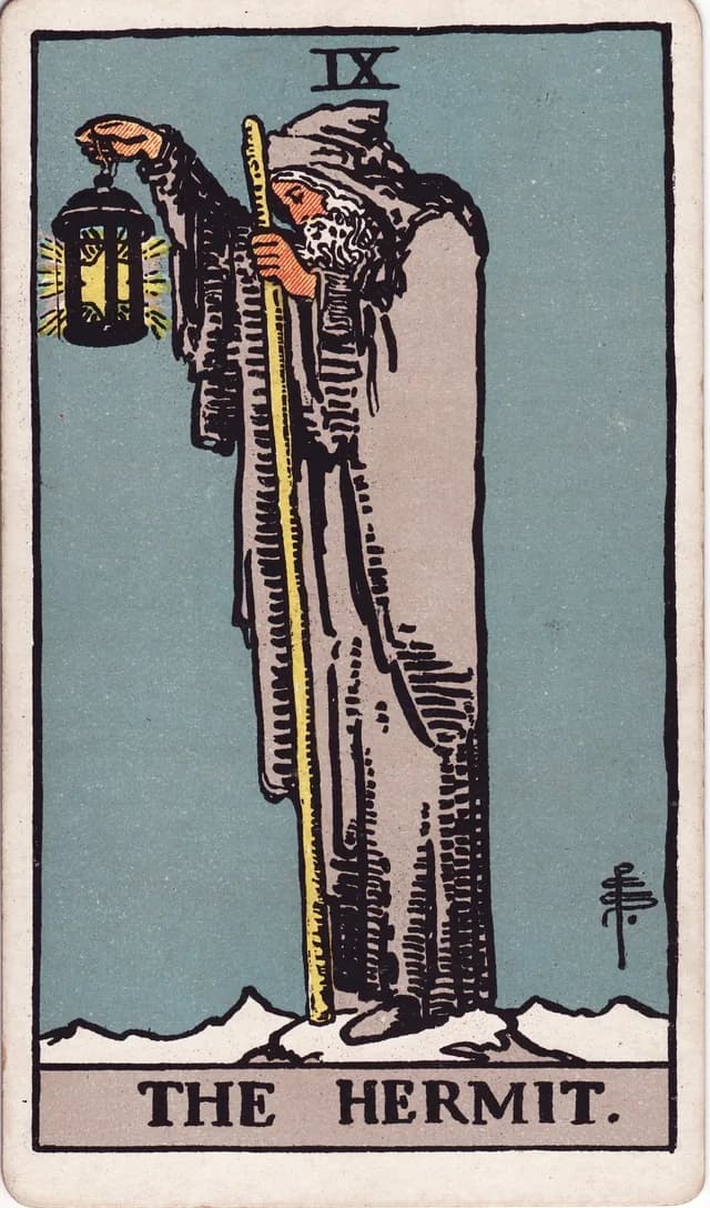 The Hermit in the Rider-Waite-Smith deck, reversed