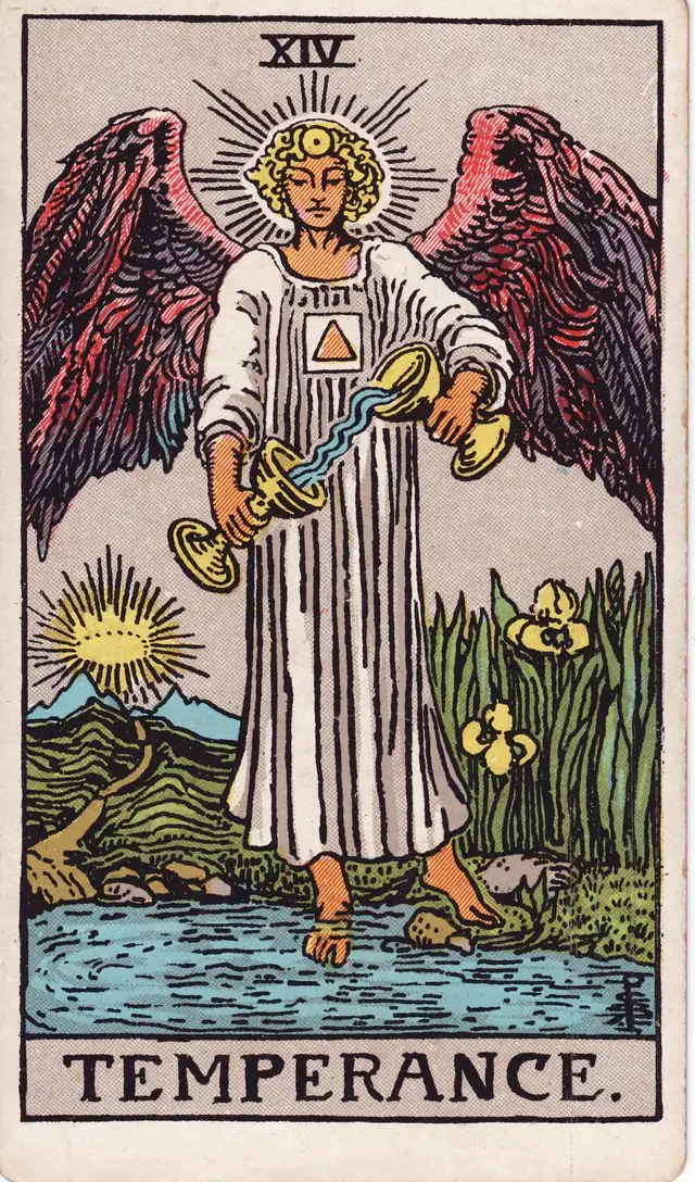 Temperance in the Rider-Waite-Smith deck, reversed