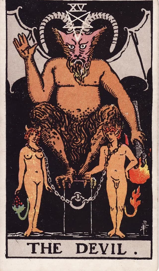 The Devil in the Rider-Waite-Smith deck, upright