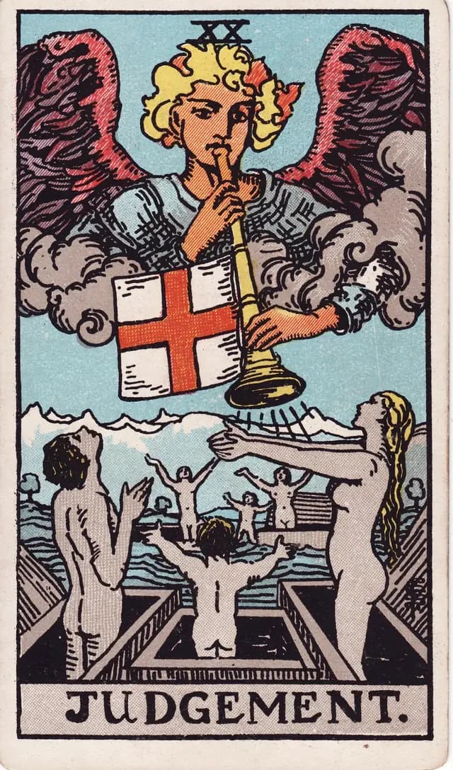 Judgement in the Rider-Waite-Smith deck, reversed