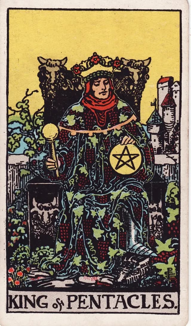 King of Pentacles in the Rider-Waite-Smith deck, reversed