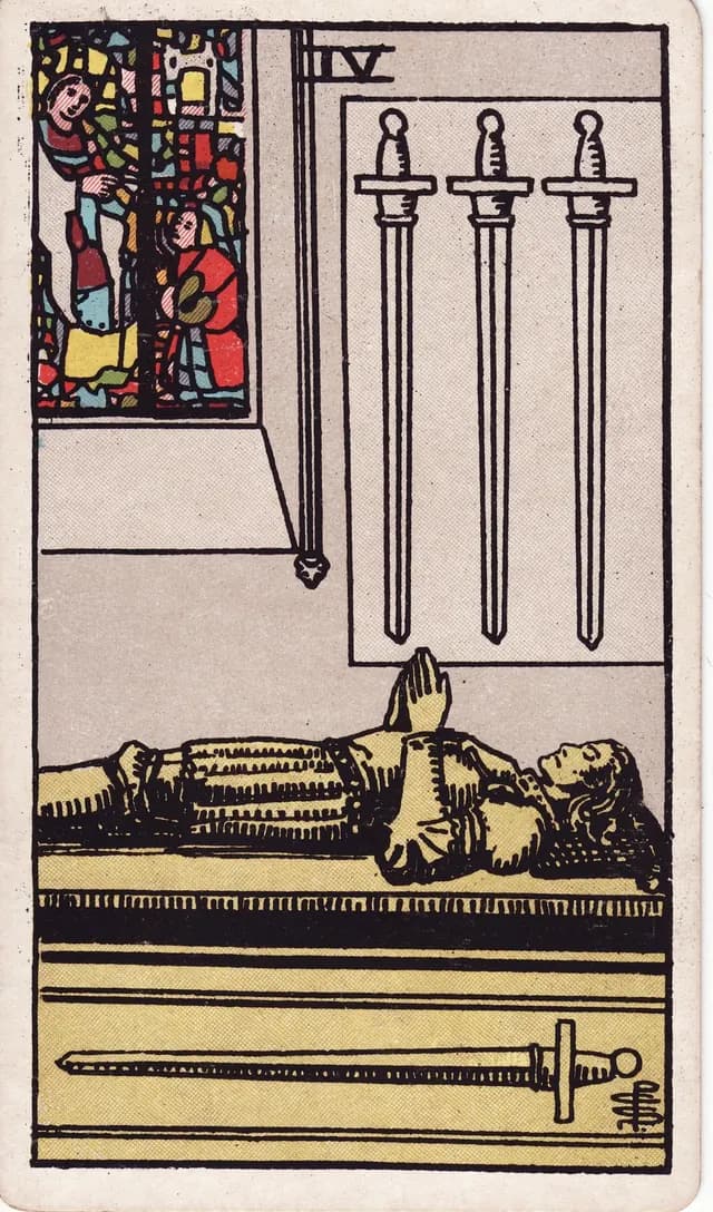 Four of Swords in the Rider-Waite-Smith deck, reversed