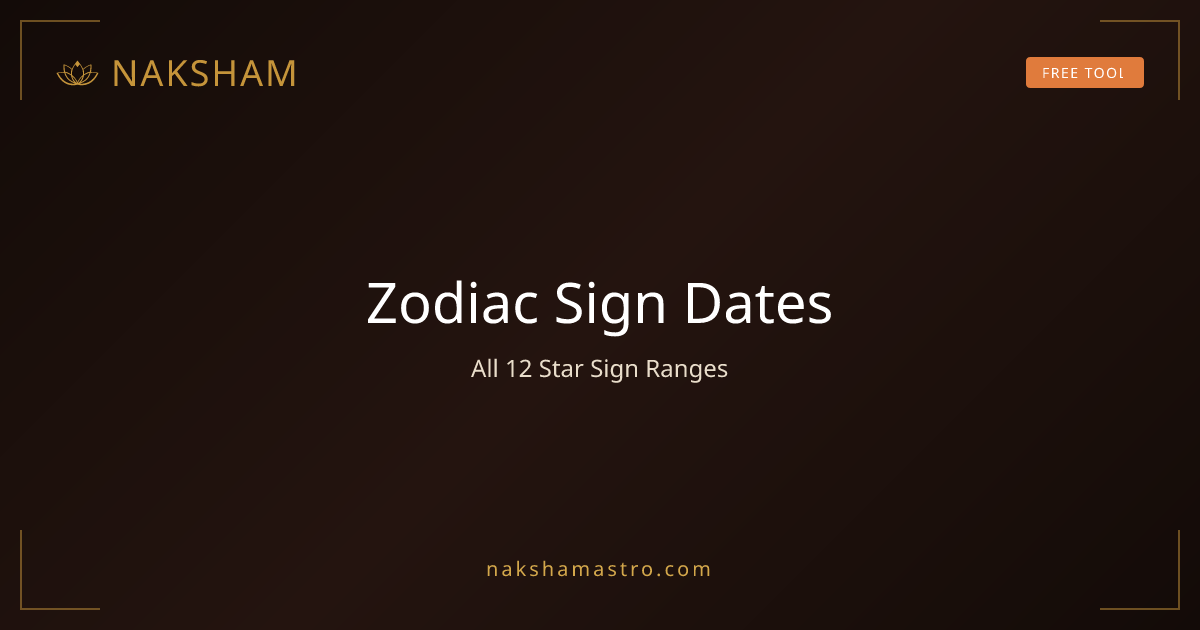 Zodiac Signs Dates — All 12 Star Sign Date Ranges | Naksham