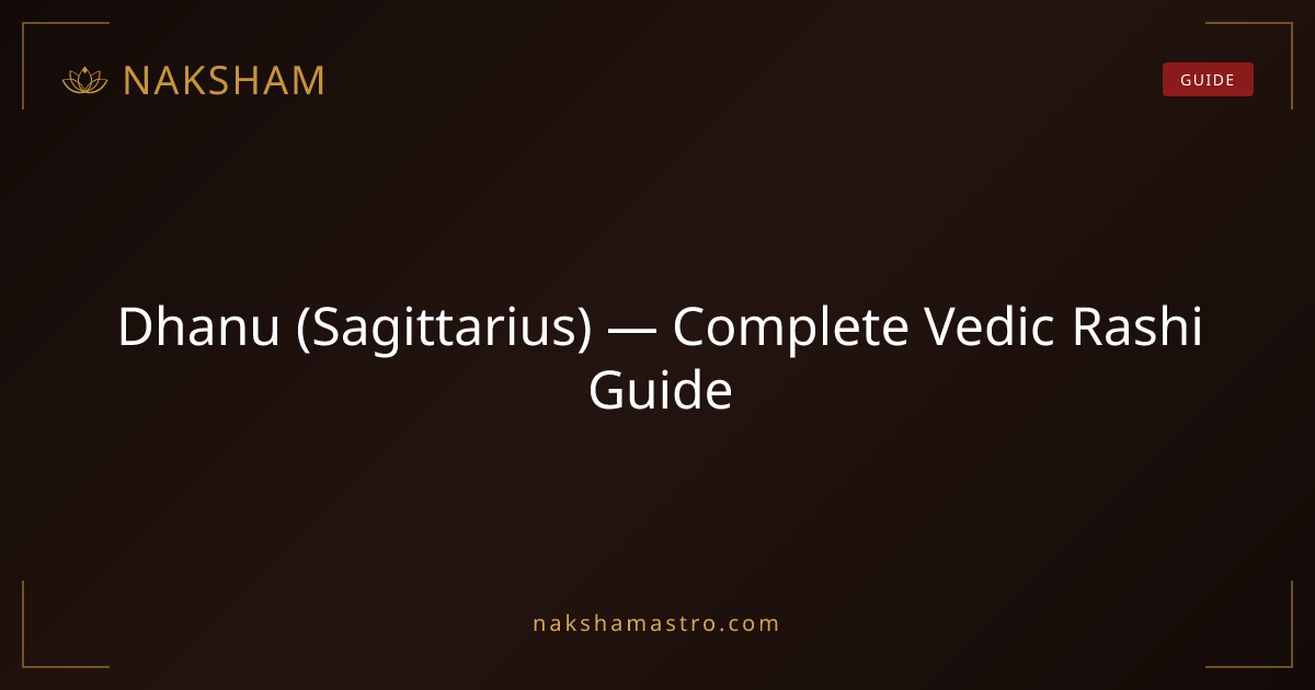 Dhanu (Sagittarius) — Complete Vedic Rashi Guide | Naksham