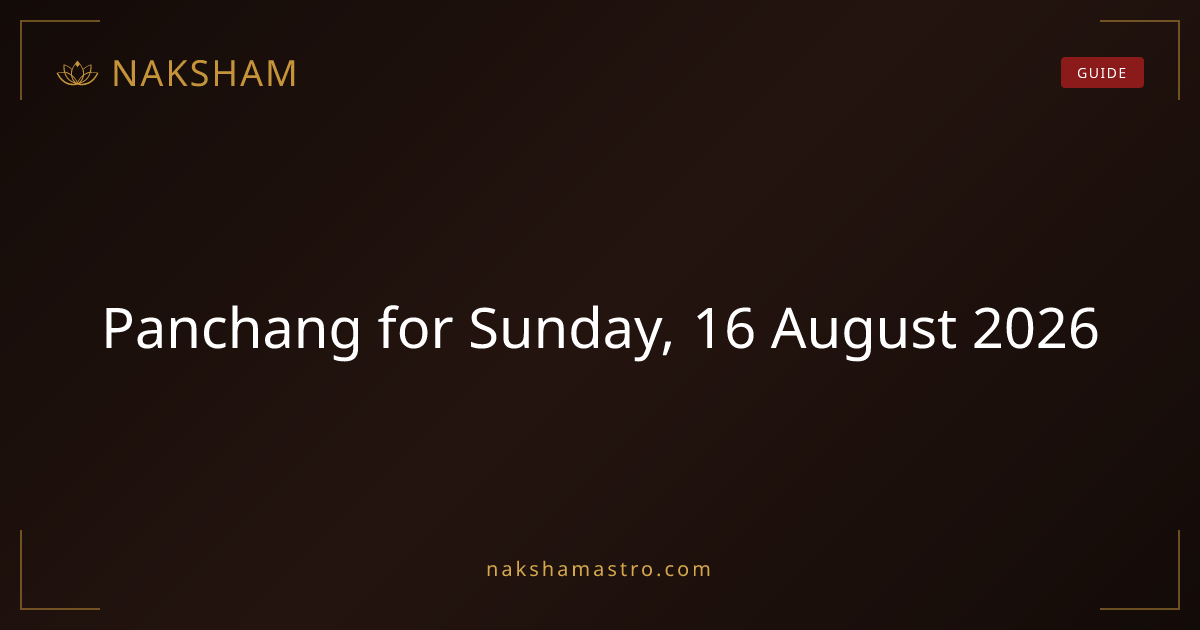 Shukla Chaturthi Tithi on 16 August 2026, Panchang and Rahu Kaal | Naksham
